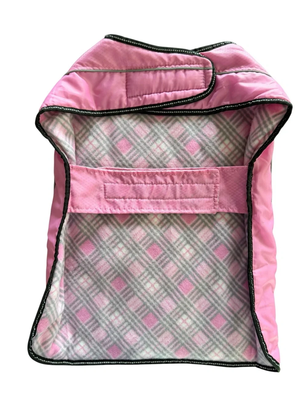 Top Paw Reflective Pink Fleece Dog Coat Jacket XL Plaid